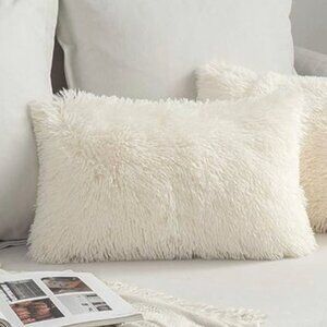 Luxury Faux Fur Throw Pillow COVER 12" X 20"
